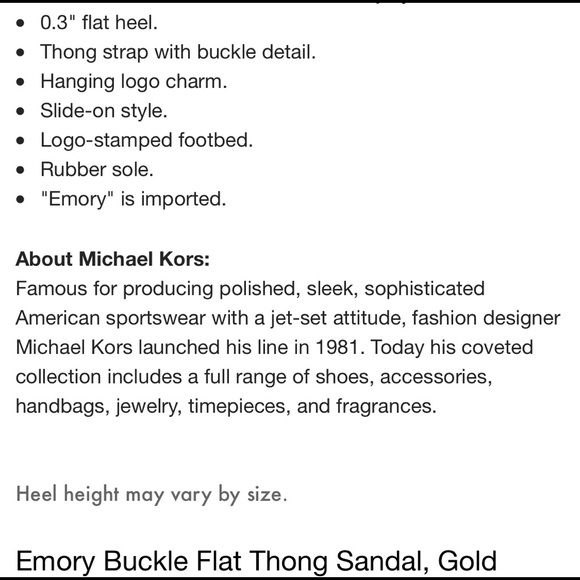 NWT Michael Kors flat sandal thong gold Emory - Picture 5 of 5